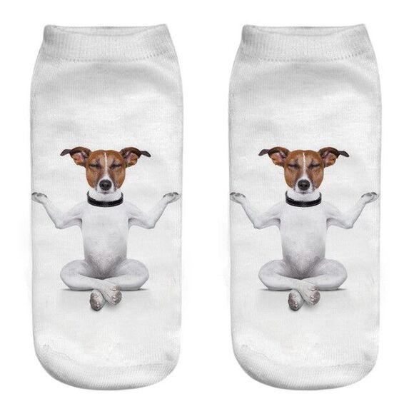 Unbranded Other - Girl Teen Socks Dog Terrier Yoga Meditate Whimsical Read Size New Free Shipping